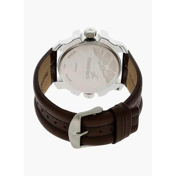 Fastrack Analog Black Dial Men's Watch NM3098SL02/NN3098SL02/NP3098SL02 Genuine Leather, Brown Strap - Image 2