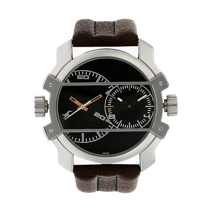 Fastrack Analog Black Dial Men's Watch NM3098SL02/NN3098SL02/NP3098SL02 Genuine Leather, Brown Strap