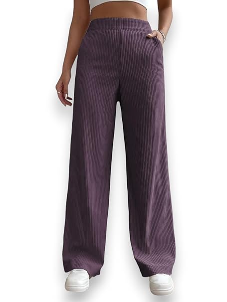 Fashion Booms Women's Korean-Style High-Rise Trousers Trousers Pants, Relaxed fit